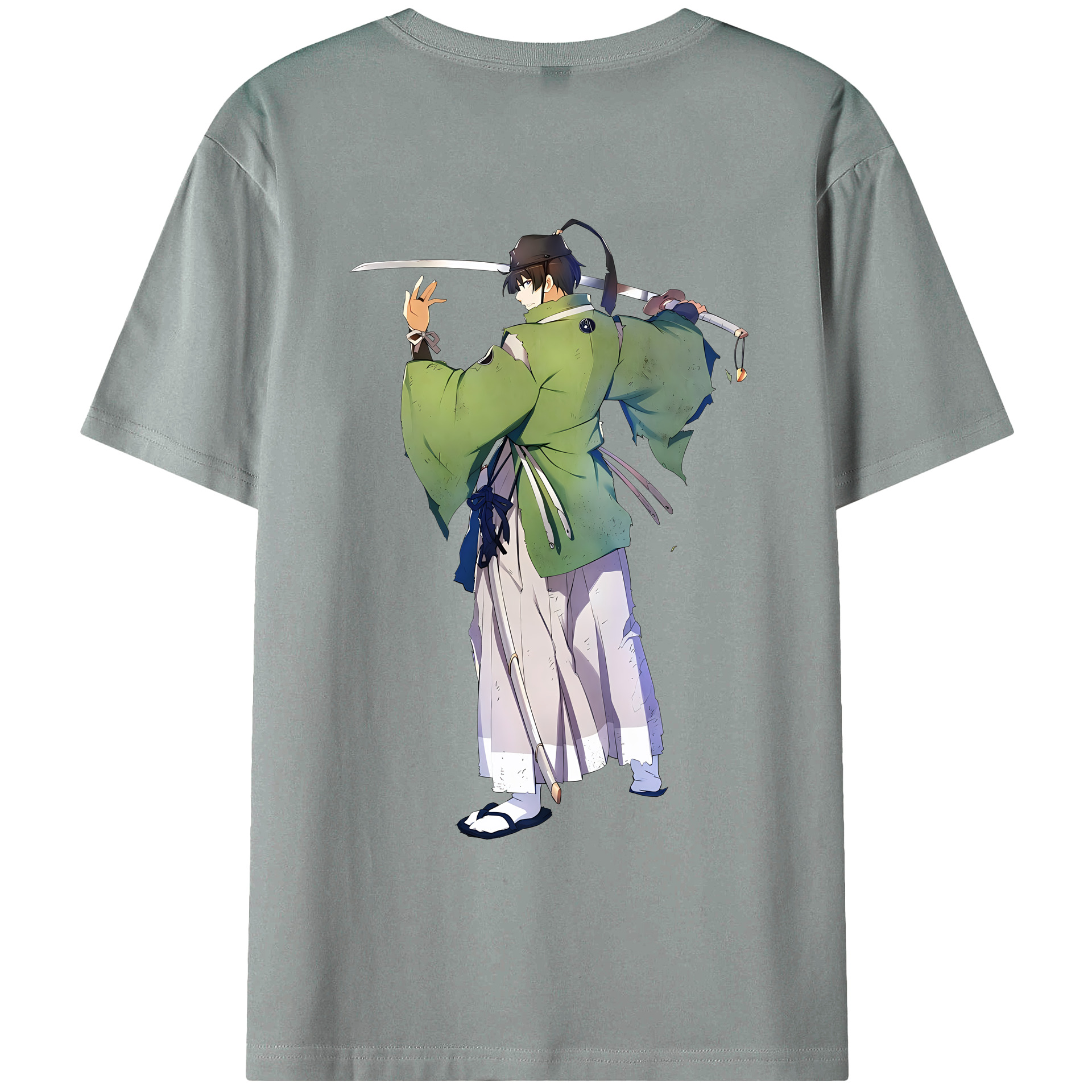 （画像用） 刀剣乱舞 Touken Ranbu 綿100％ メンズ半袖Tシャツ（バックプリント） 通気性
